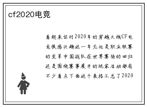 cf2020电竞